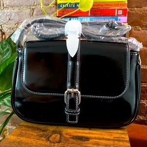 New Y2K Style Vegan Leather Black Handbag